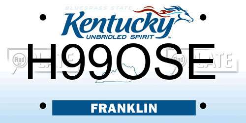 H99OSE Kentucky License Plate