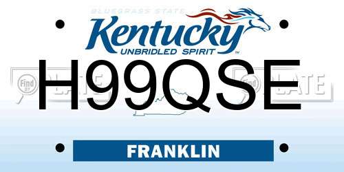 H99QSE Kentucky License Plate
