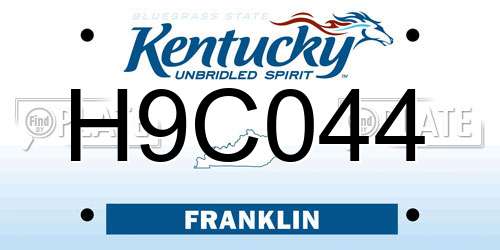 H9C044 Kentucky License Plate
