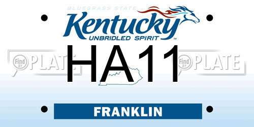 HA11 Kentucky License Plate