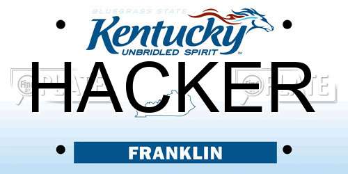 HACKER Kentucky License Plate