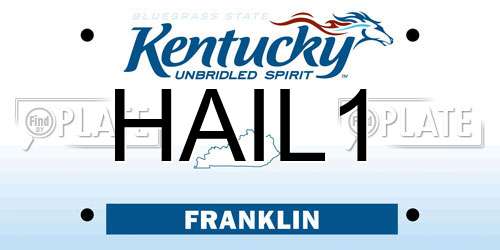 HAIL1 Kentucky License Plate