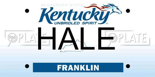HALE Kentucky License Plate