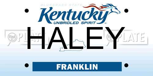 HALEY Kentucky License Plate