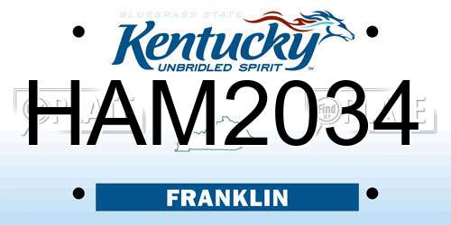HAM2034 Kentucky License Plate