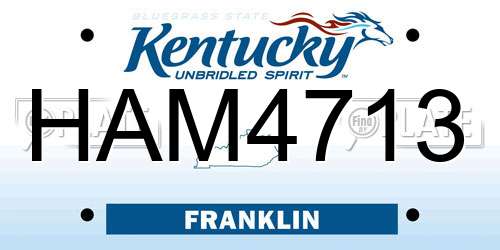 HAM4713 Kentucky License Plate