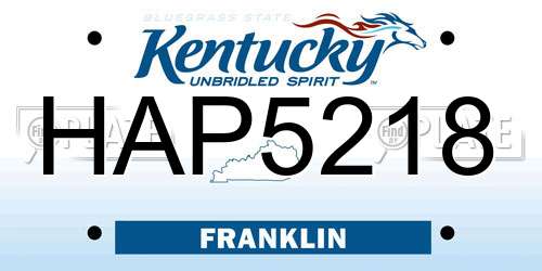 HAP5218 Kentucky License Plate