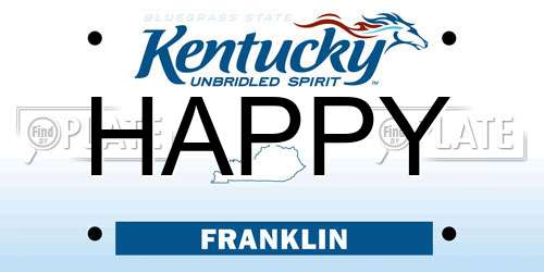 HAPPY Kentucky License Plate