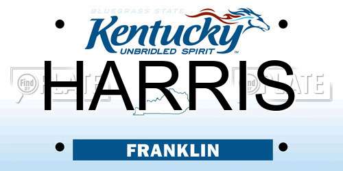 HARRIS Kentucky License Plate