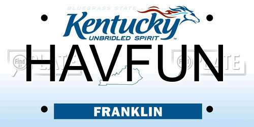 HAVFUN Kentucky License Plate