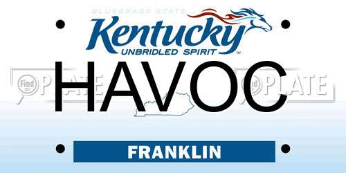 HAVOC Kentucky License Plate