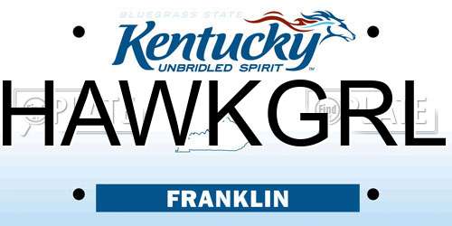 HAWKGRL Kentucky License Plate