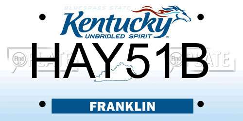 HAY51B Kentucky License Plate