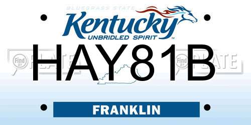 HAY81B Kentucky License Plate