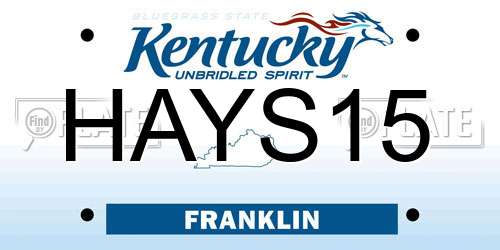 HAYS15 Kentucky License Plate