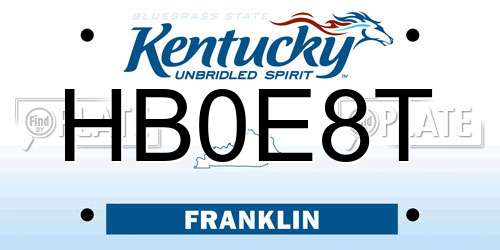 HB0E8T Kentucky License Plate