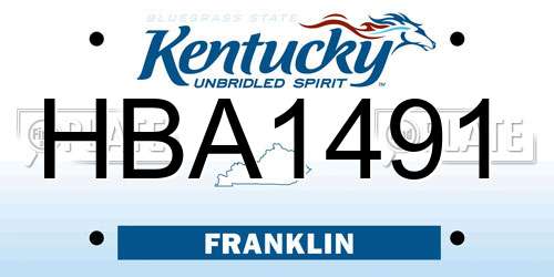 HBA1491 Kentucky License Plate
