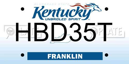 HBD35T Kentucky License Plate