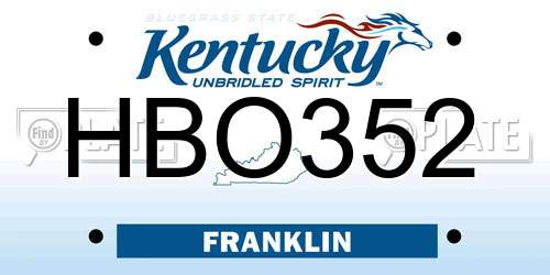 HBO352 Kentucky License Plate