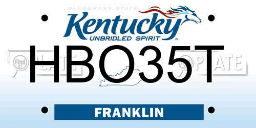 HBO35T Kentucky License Plate