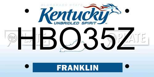 HBO35Z Kentucky License Plate
