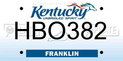 HBO382 Kentucky License Plate