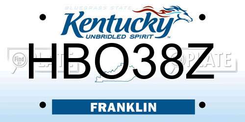 HBO38Z Kentucky License Plate