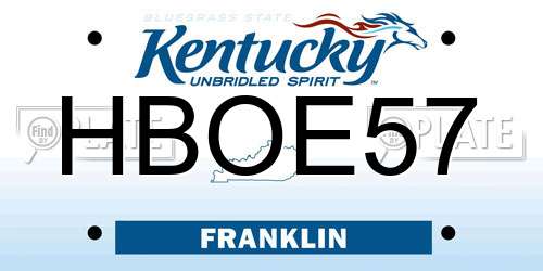 HBOE57 Kentucky License Plate