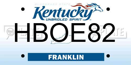 HBOE82 Kentucky License Plate