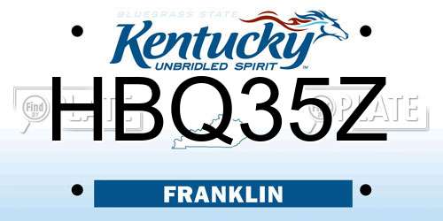 HBQ35Z Kentucky License Plate