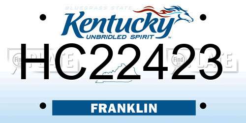 HC22423 Kentucky License Plate
