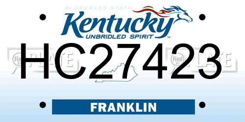 HC27423 Kentucky License Plate