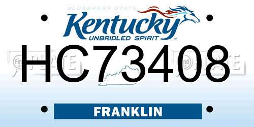 HC73408 Kentucky License Plate