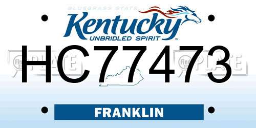 HC77473 Kentucky License Plate