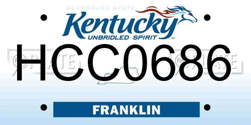 HCC0686 Kentucky License Plate