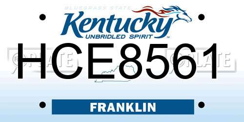 HCE8561 Kentucky License Plate