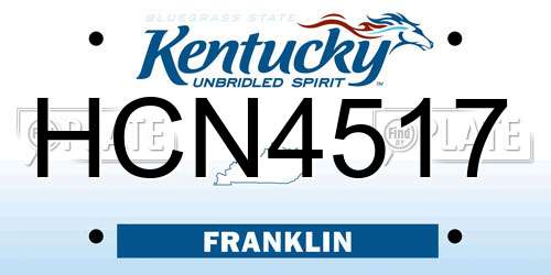 HCN4517 Kentucky License Plate
