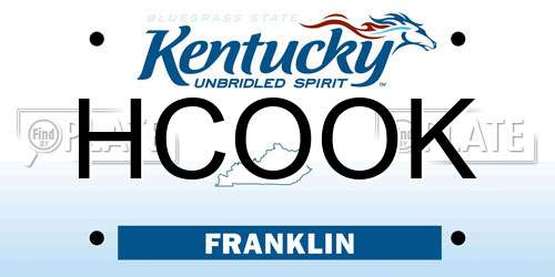 HCOOK Kentucky License Plate