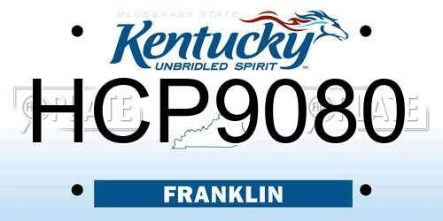HCP9080 Kentucky License Plate