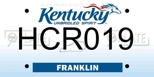 HCR019 Kentucky License Plate