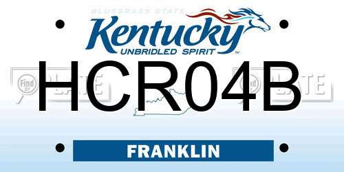 HCR04B Kentucky License Plate