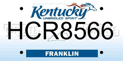 HCR8566 Kentucky License Plate