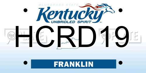 HCRD19 Kentucky License Plate