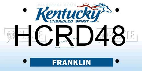 HCRD48 Kentucky License Plate