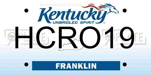 HCRO19 Kentucky License Plate