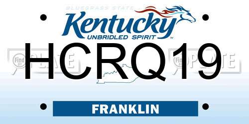 HCRQ19 Kentucky License Plate
