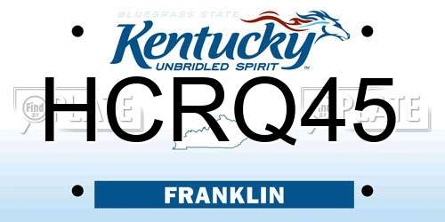HCRQ45 Kentucky License Plate