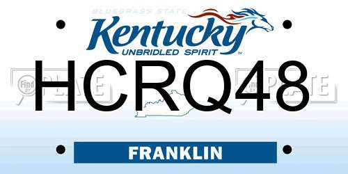 HCRQ48 Kentucky License Plate