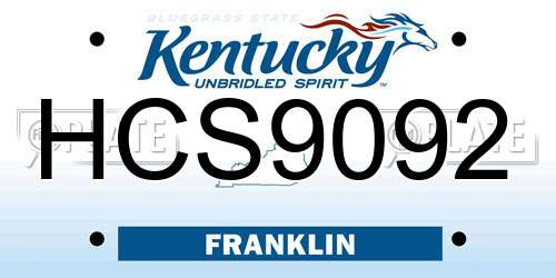 HCS9092 Kentucky License Plate