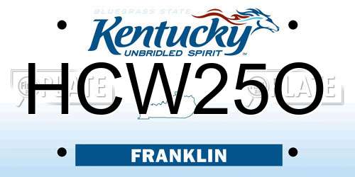 HCW25O Kentucky License Plate